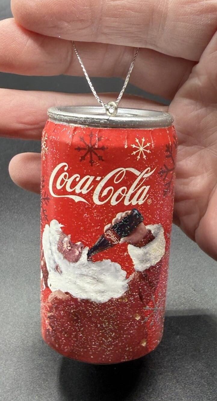 Adorable Coca Cola Can Christmas Tree Ornament Kurt's Adler Sparkling-LO20